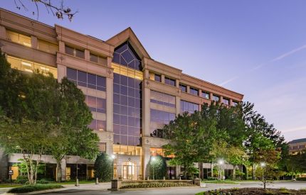Mansell Overlook office building at dusk