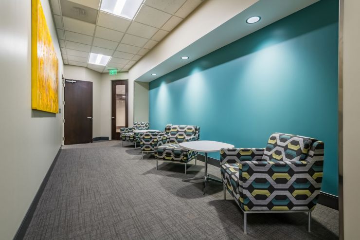 Conference center lounge seating area