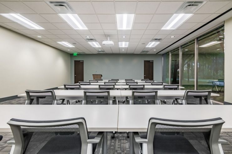 Training room set up classroom-style at Mansell Overlook